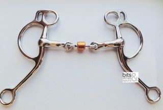 Stainless steel training bit, with copper roller & curved shanks